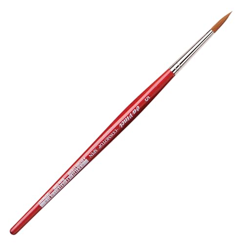 Image of da Vinci Watercolor Series 5580 CosmoTop Spin Paint Brush, Round Synthetic with Red Handle, Size 5 (5580-05)
