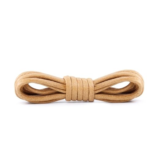 NIUSABOU Breite Schuhe mit flachen Sportschuhen, 1 Paar runde Schnürsenkel aus Seil, gewachste Schnürsenkel aus Baumwolle, Stiefelschnürsenkel for Schuhe, Abendschuhe, Schuhschnüre(Khaki,140cm)