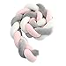 Aocase Treccia Paracolpi Lettino Intrecciato Tessute a Mano Cuscino per Allattamento Intrecciato Anti collisione Cuscino Intrecciato per Chi Dorme sul Fianco per la Camera,Rosa,3m