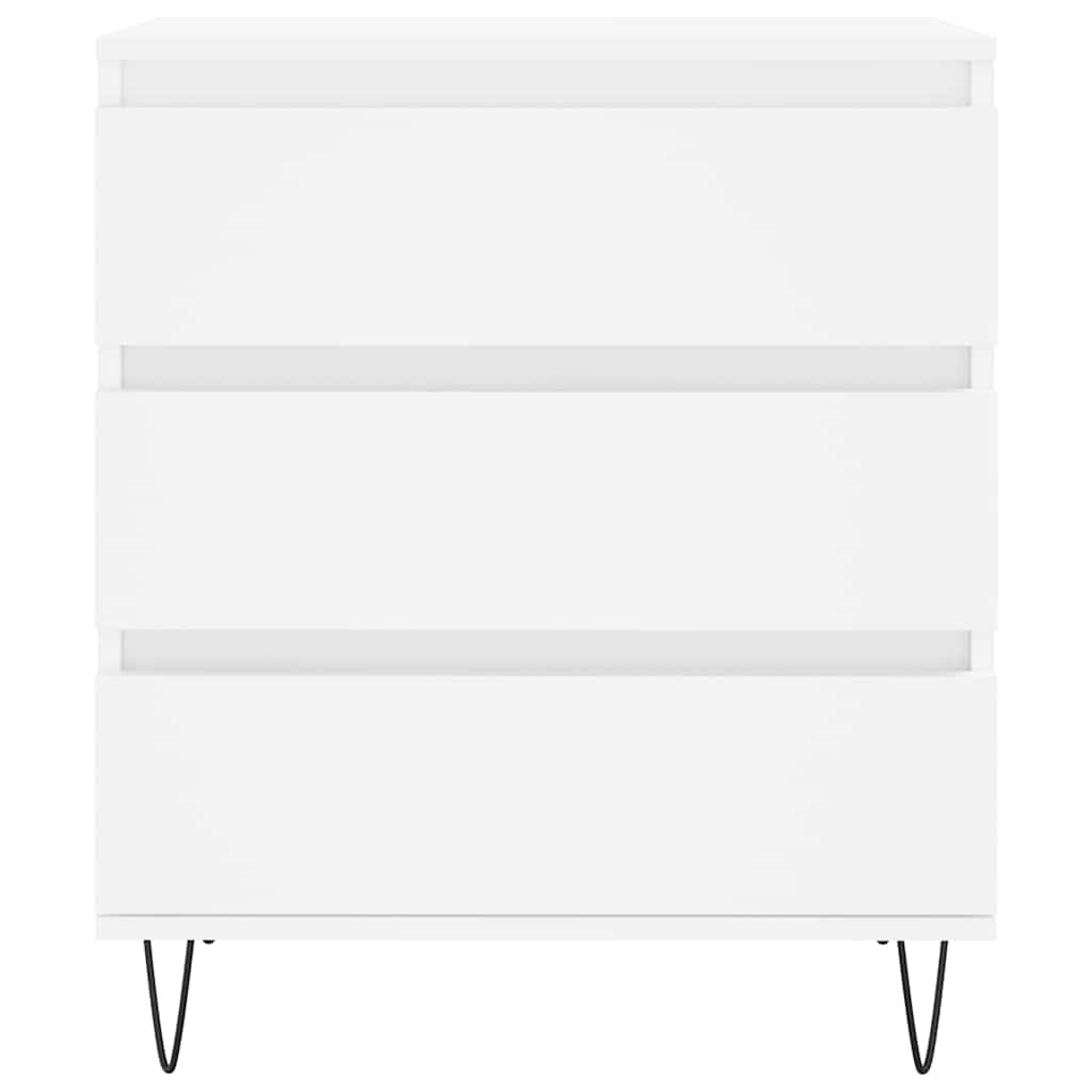 Credenza bianca, 60 x 35 x 70 cm, in legno con gambe in ferro, moderna, per soggiorno, corridoio e camera da letto, con spazio e superficie decorativa