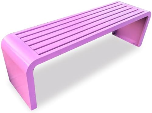 Weatherproof Metal Garden Bench - Sturdy Backless Outdoor Patio Seating for Deck, Poolside, Park & Lawn - Durable Iron Frame for Backyard Comfort