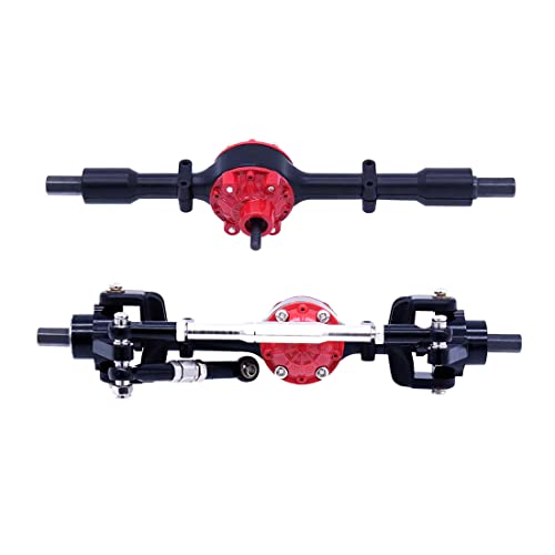Janasiba Eje delantero y trasero de metal para C14 C24 C34 C44 B14 B24 1/16 RC Car Upgrades Partes Accesorios,Negro