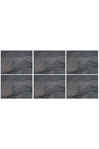 Portmeirion Home & Gifts Pimpernel Midnight Slate Placemats, Set of 6, 30.5 x 23cm