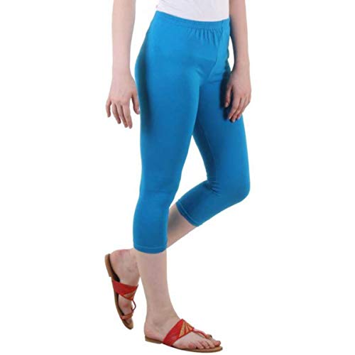 Image of PI World Women's Calf Length Cropped Leggings Cotton Lycra Fabric Slim Fit 3 /4th | Pants