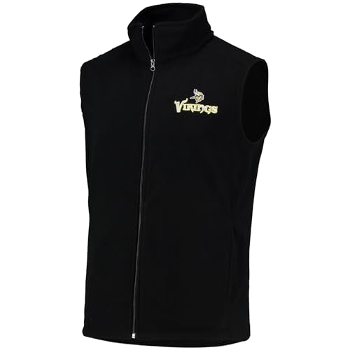 Image of dunbrooke Men's Black Minnesota Vikings Houston Fleece Full-Zip Vest