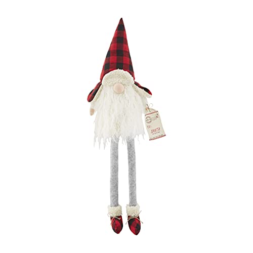 Mud Pie Christmas Buffalo Check Dangle Leg Gnome, Santa, 27