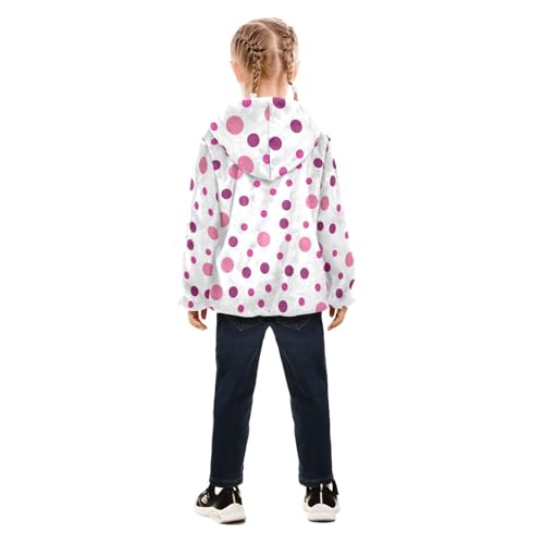 OTVEE Valentine Pink Purple Dots Kids Hoodie Jacket Fall Spring Full Zip Warm Outwear Coat4