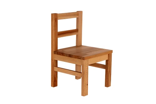 fornera f50 Massivholz Kinderstuhl, Kernbuche, Kindermöbel, Sitzgruppe, Sitzgarnitur, Kindersitzgarnitur, Holz, Mädchen und Jungen, massiv und robust (1 x Stuhl, Bio geölt)