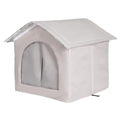 Casetta per gatti resistente alle intemperie, 33 cm, per gatti con rete, per esterni, resistente all'inverno, isolata, per il freddo, gattino, cucciolo, cani di piccola taglia media, animali interni