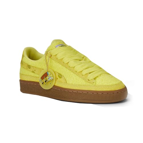 PUMA Kids Boys Sponge X Suede Graphic Logo Lace Up Sneakers Shoes Casual - Yellow2