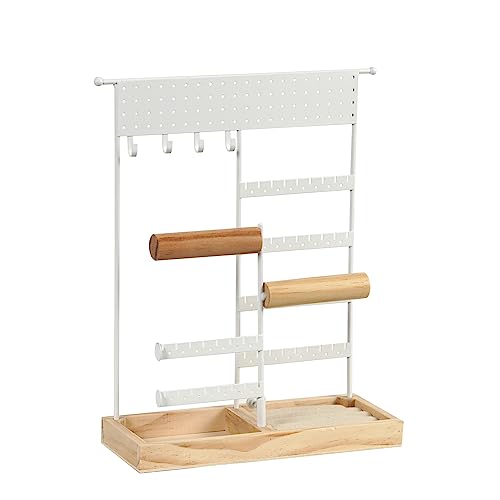 Organisateur de bijoux avec base en bois rustique : cadeau idéal - 2