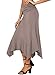 DJT Women's Flowy Handkerchief Hemline Midi Skirt Large Coffee