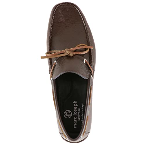 Image of MJNY Mens Casual Comfortable Genuine Leather Lightweight Driving Moccasins Classic Fashion Tie-Bow Loafer Slip On Breathable Driving Loafer Brown Grainy 12