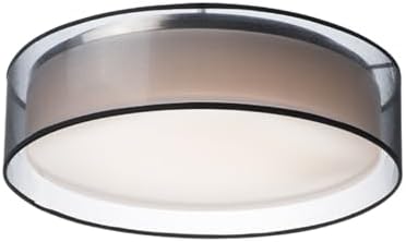 Maxim 10222BO I Prime Collection 20 Inch Three-Light LED Ceiling Flush Mount I in a Black Organza Finish with Fabric I Traditional Style Light Fixture I