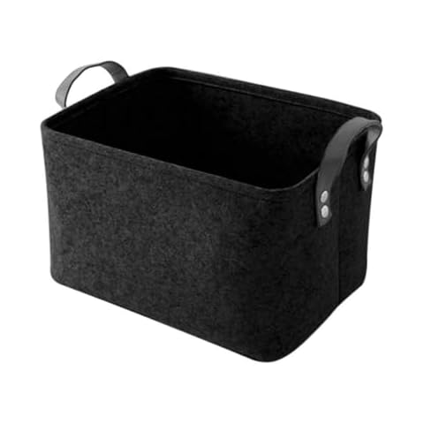 ANMEISH Large Black Felt Storage Basket Cover