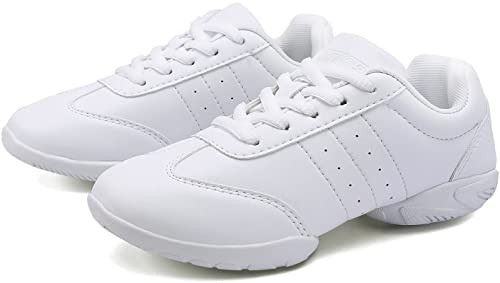 BAXINIER Meninas Branco Cheerleading Sapatos de Dança Treinamento Atlético Tênis Respirável Juventud