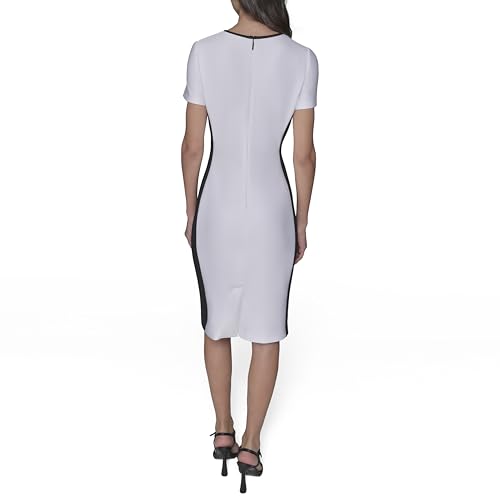 Image of Karl Lagerfeld Women's Printed Short Sleeve Contrasting Sheath Dress