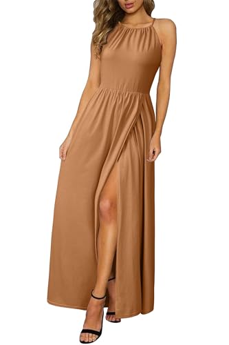 Image of KILIG Women's Summer Floral Beach Flowy Split Maxi Long Dresses