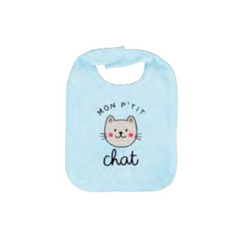 DLP Derrière la Porte "Mon p'tit chat" bib, Multicolored, One Size