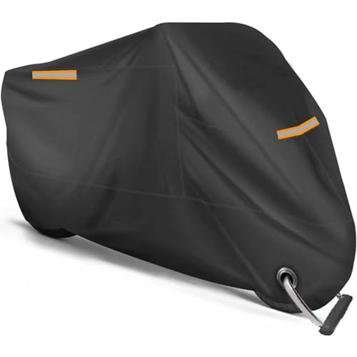 LETJUM Funda para Moto Cubierta de Motocicleta Impermeable Protectora con Banda Reflectante Funda Cubre Moto a Prueba de Sol Lluvia Polvo Viento Nieve Excremento de Pájaro al Aire Libre 245x105x125cm