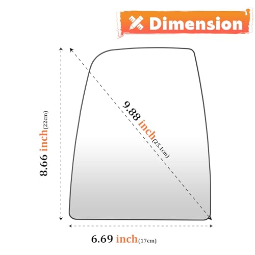 Driver Left Side Upper Rearview Convex Heated Mirror Glass With Rear Holder for 2015-2022 Ford Transit-150 250 350 HD CK4Z17K707B CK4Z17K707D
