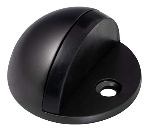 Diseño suelo de tope para puerta acero inoxidable negro mate Tope para puerta con piñas  Modelo h8039 | goma búfer 5 mm, profundidad: 44,5 mm | Altura: 25,5 mm | Diseño herrajes de Juva®