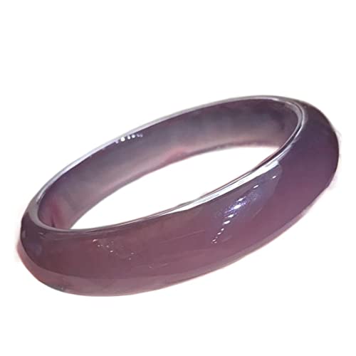 Bracelet agate violette en calcédoine naturelle de qualité boutique 56-58mm