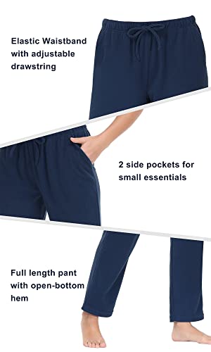 Cozziplus Women Fleece Pant, Lightweight Polar Fleece Sweatpant For Women, Straight Leg Fleece Lounge Pant With Pockets (Navy, Medium) #TOP4