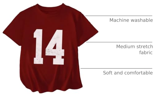 Image of SOLY HUX Girl's Number Graphic Tees Short Sleeve Y2k Tops Jersey Shirts | Crew Neck, Casual, Cute, Vintage, Summer