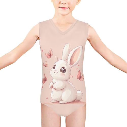 Image of Girls Cartoon Pattern One-Piece Swimsuits Sport Racer Swimwear Beach Bathing Suit, Size 5-14