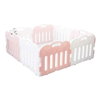 ベビーサークル　Baby  ホワイト　ピンク　サークル Amazon.co.jp: ベビーサークル ベビーゲート 8枚 セット caraz