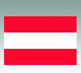 Austrian Flag - Color Sticker - Decal - Die Cut - Size: 17.9X 12.00