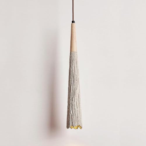 Lámpara colgante de cemento con madera ajustable de 7cm