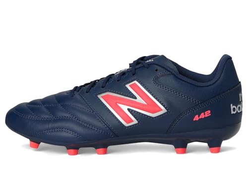 New Balance Men's 442 Team FG V2 Soccer Shoe, Nb Navy/Silver/Energy Red, 104