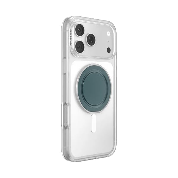 Image of PopSockets Low-Pro Grip for MagSafe, Thin Profile- Teal | Ultra-Slim Pocketable Phone Grip, Magnetic Mount, Flat, Thin, Slim Flat, Low, Profile, Blue