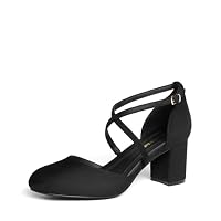 DREAM PAIRS Women's Pointed-Toe Dress Pumps,Black-Suede,7