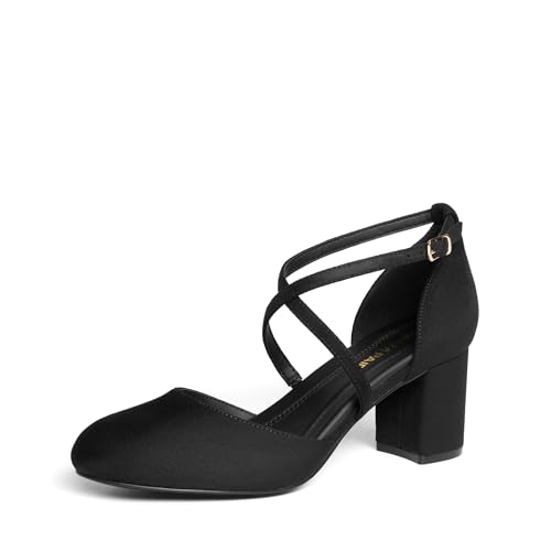 DREAM PAIRS Damen Pumps mit verstellbarem Schnallenverschluss, Blockabsatz Elegant Bequem Party Braâ€¦ – Miniatur