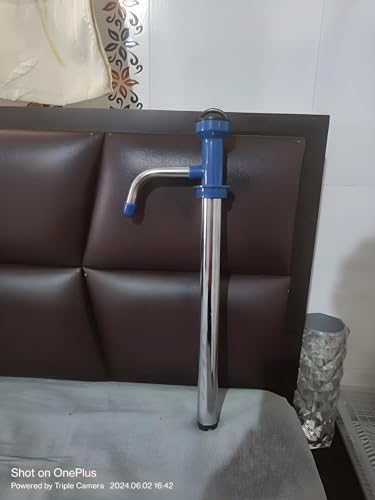 Image of Stainless Steel Oil Transfer Pump for 15 Litre Tin Cans - Hand Press Oil Dispenser Pump for Kitchen, Fuel, Mustard Oil, Cooking Oil, Kerosene & Lubricants - Easy Transfer Pump for Steel Oil Tins