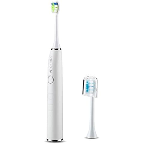 mozeeda Sonic Electric Toothbrush,USB Rechargeable Toothbrushes,5 Modes with Timer, Sensitive Gum Care for Adults with Soft Bristles,1 Replacement Heads,IPX8 Waterproof (White) Cover
