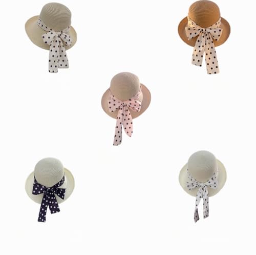 Sombrero Fedora de Paja para Mujer con Cinta y Lunares miniatura 6