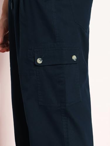 Image of Urbano Fashion Men's Loose Baggy Fit Cargo Jogger Chino Pant with 6 Pockets Stretchable
