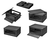 Xcase Klappboxen: 2er-Set Faltbare Aufbewahrungsboxen mit Deckel, je 45 Liter, schwarz (Transportboxen, Klappboxen mit Deckel, Regal)