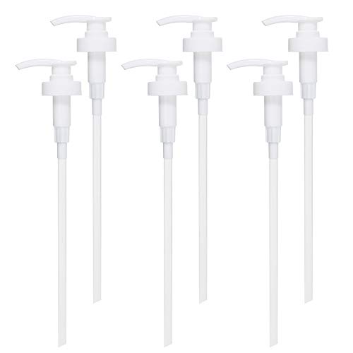Gallon Pump Dispenser Fits Most 1 Gallon Jugs and Containers 38/400 Pump Lid Top Replacement for Sanitizer Lotion Shampoo Conditioner (6 Pack)