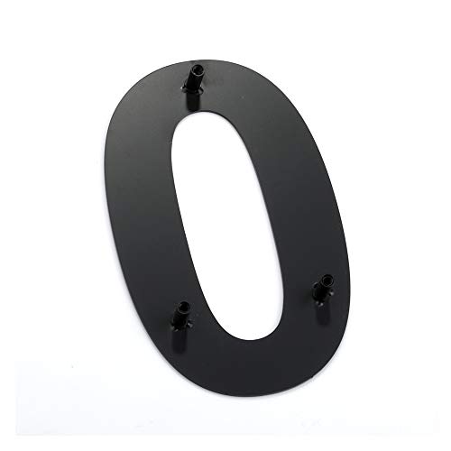 Mellewell Floating House Numbers Black, 6 Inch, Stainless Steel 18-8, Number 0 Zero