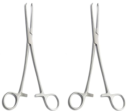 2 Pcs Surgical Allis Tissue Hemostatic Forceps 19 cm 17.5