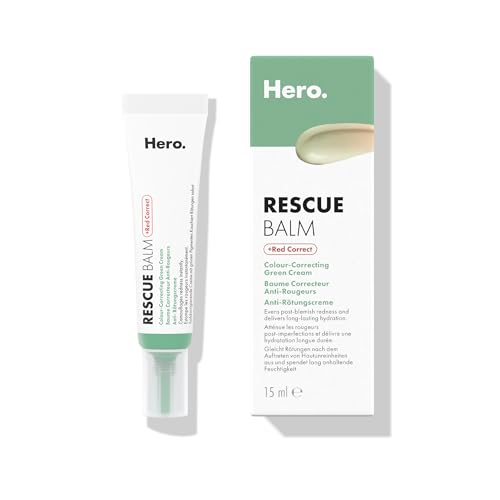 Hero Cosmetics - Rescue Balm Red Correct - Baume Correcteur Anti-Rougeurs - Atténue les rougeurs et marques laissées par lesboutons - 15 mL