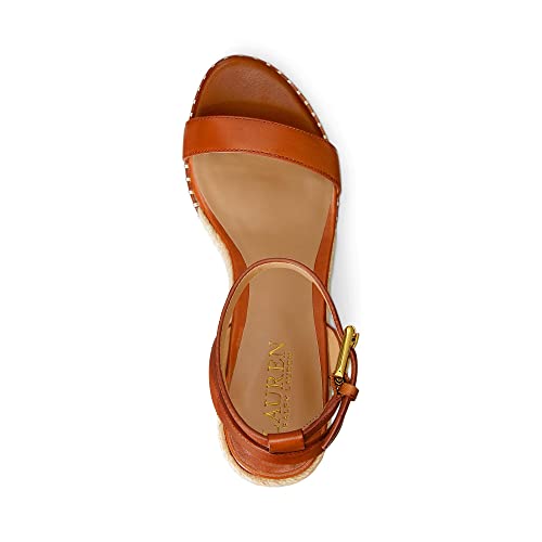 Image of Lauren Ralph Lauren Hilarie Burnished Leather Espadrille