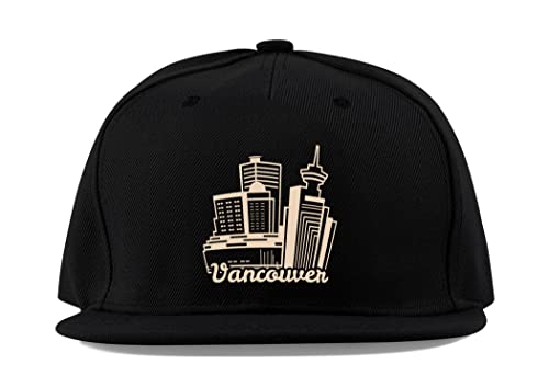 Casquette visière plate Vancouver Canada noire taille unique pour homme et femme