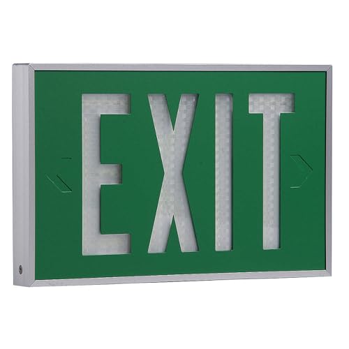 Isolite - 2040-07-10-G - Self-Luminous Exit Sign: 2 Faces, Green, White, Aluminum, 10 yr Life Expectancy, Ceiling/End/Wall