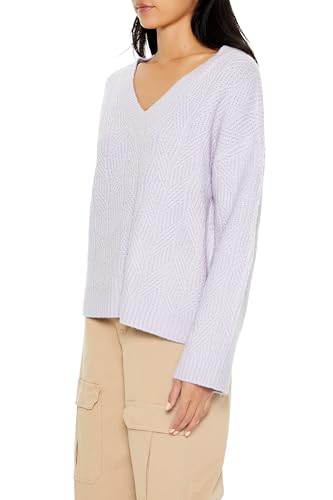 Forever 21 Women's Geo V-Neck Drop-Sleeve Sweater4